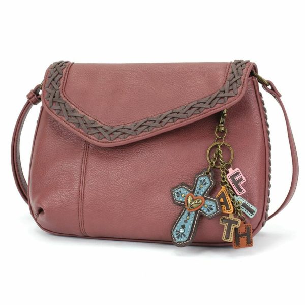 Crossbodies |  Braided Boho Crossbody – Charming Charms Cross+Faith Crossbodies Berry