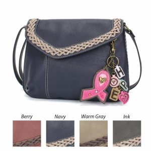 Crossbodies |  Braided Boho Crossbody – Charming Charms Pink Ribbon Crossbodies Berry