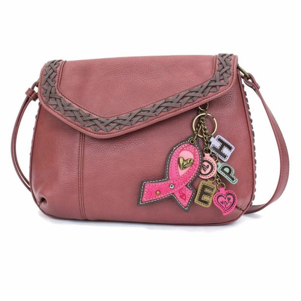 Crossbodies |  Braided Boho Crossbody – Charming Charms Pink Ribbon Crossbodies Berry