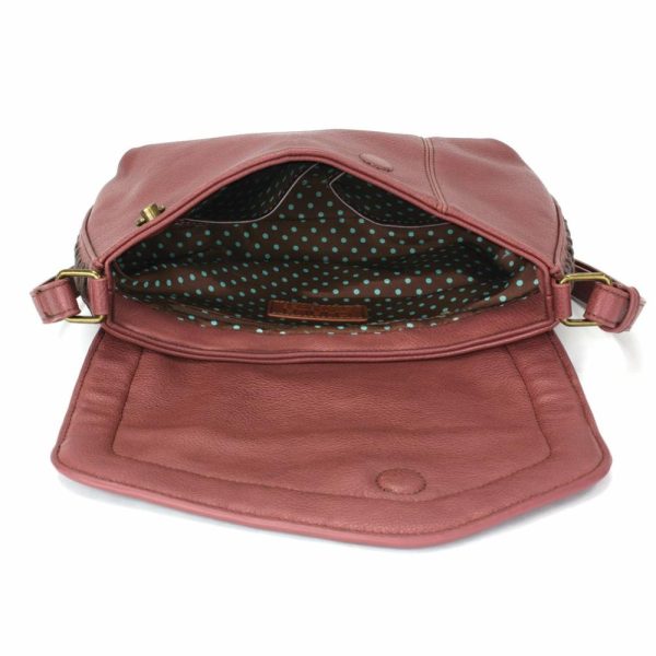 Crossbodies |  Braided Boho Crossbody – Charming Charms Pink Ribbon Crossbodies Berry