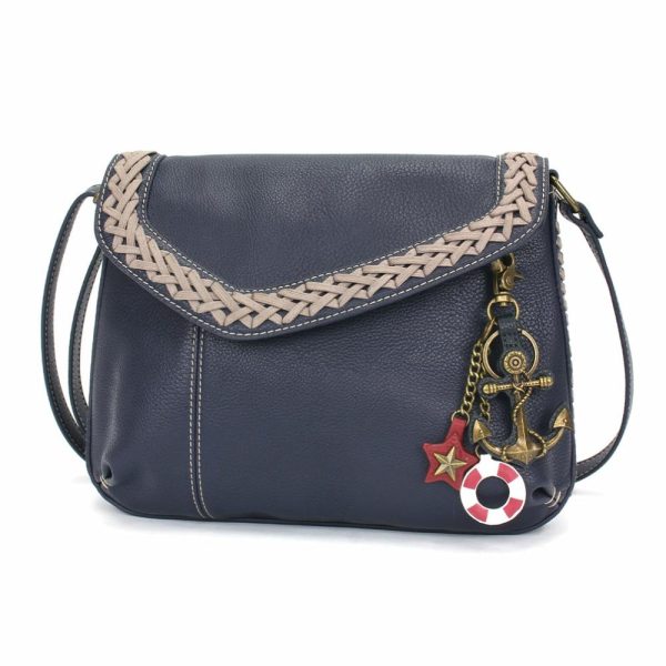 Crossbodies |  Braided Boho Crossbody – Metal Charming Anchor Crossbodies Berry