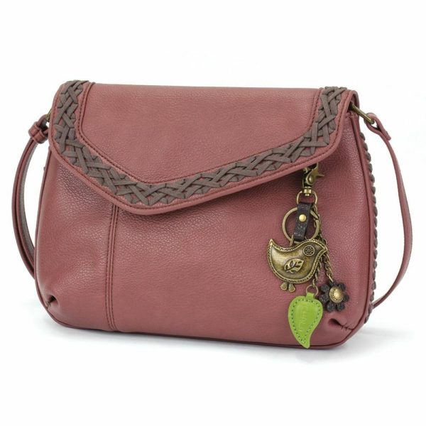 Crossbodies |  Braided Boho Crossbody – Metal Charming Bird Crossbodies Berry