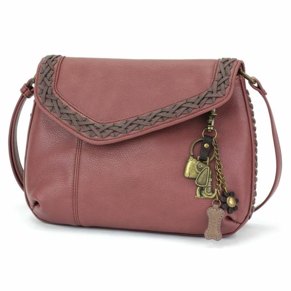 Crossbodies |  Braided Boho Crossbody – Metal Charming Dog Crossbodies Berry