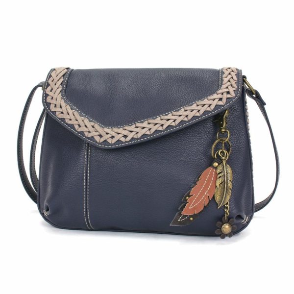 Crossbodies |  Braided Boho Crossbody – Metal Charming Feather Crossbodies Berry