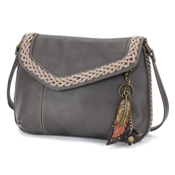 Crossbodies |  Braided Boho Crossbody – Metal Charming Feather Crossbodies Berry