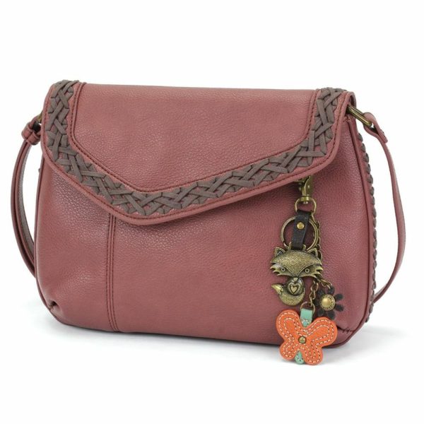 Crossbodies |  Braided Boho Crossbody – Metal Charming Fox Crossbodies Berry