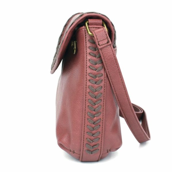 Crossbodies |  Braided Boho Crossbody – Metal Charming Owl Crossbodies Berry