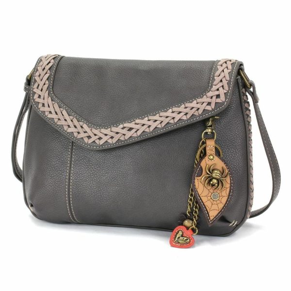 Crossbodies |  Braided Boho Crossbody – Metal Charming Spider Crossbodies Berry