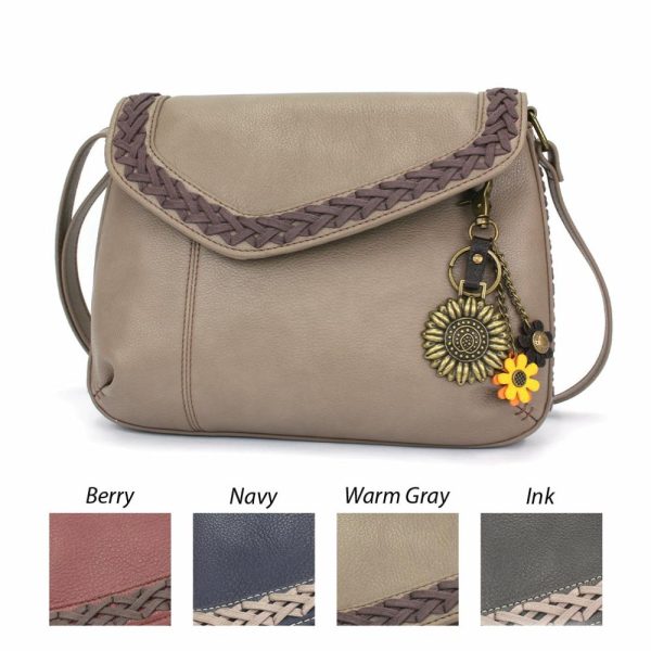 Crossbodies |  Braided Boho Crossbody – Metal Charming Sunflower Crossbodies Berry