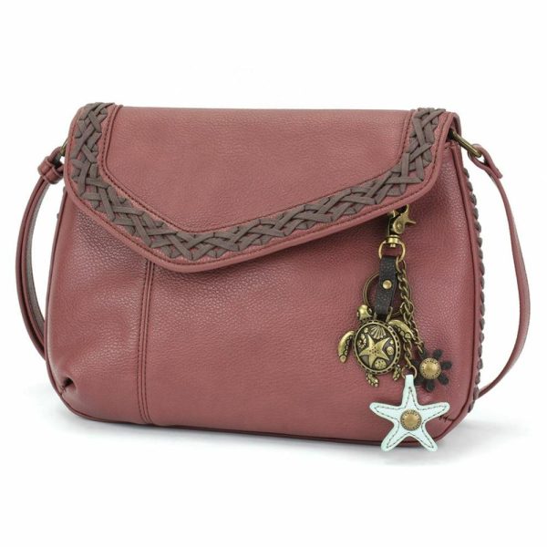 Crossbodies |  Braided Boho Crossbody – Metal Charming Turtle Crossbodies Berry