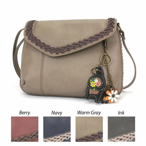 Crossbodies |  Braided Boho Crossbody – Mini Keychain Bear Crossbodies Berry