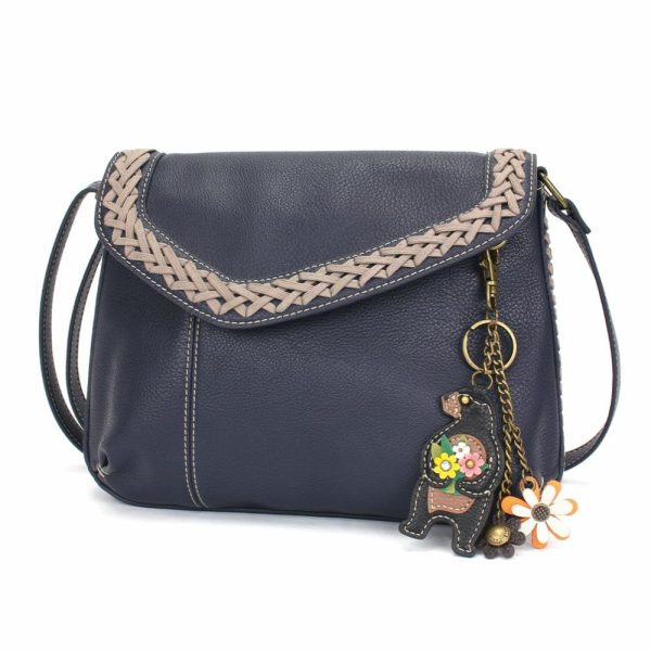 Crossbodies |  Braided Boho Crossbody – Mini Keychain Bear Crossbodies Berry