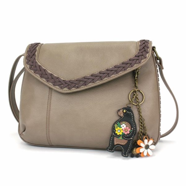 Crossbodies |  Braided Boho Crossbody – Mini Keychain Bear Crossbodies Berry