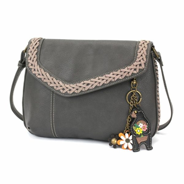 Crossbodies |  Braided Boho Crossbody – Mini Keychain Bear Crossbodies Berry