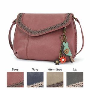 Crossbodies |  Braided Boho Crossbody – Mini Keychain Bird Crossbodies Berry