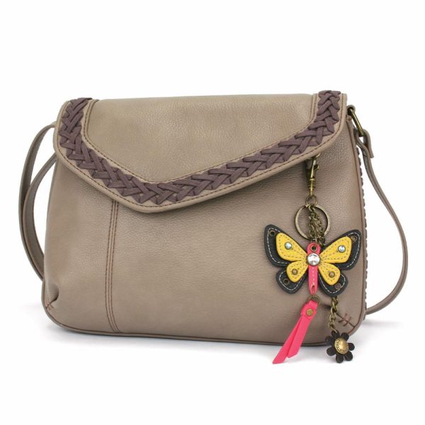 Crossbodies |  Braided Boho Crossbody – Mini Keychain Butterfly Yellow Crossbodies Berry