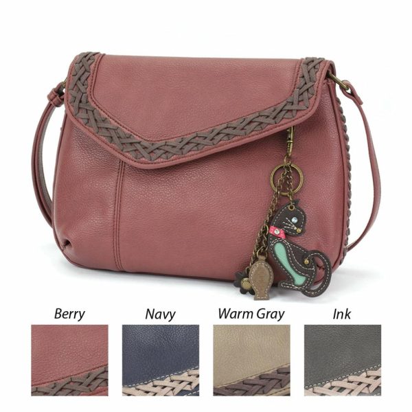 Crossbodies |  Braided Boho Crossbody – Mini Keychain Cat Crossbodies Berry