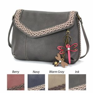 Crossbodies |  Braided Boho Crossbody – Mini Keychain Dragonfly Pink Crossbodies Berry