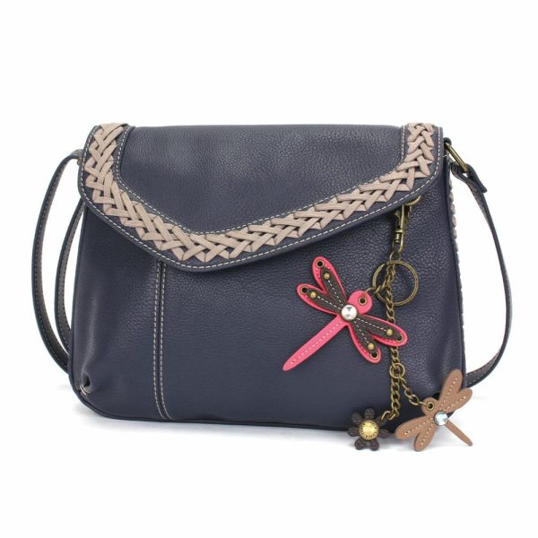 Crossbodies |  Braided Boho Crossbody – Mini Keychain Dragonfly Pink Crossbodies Berry