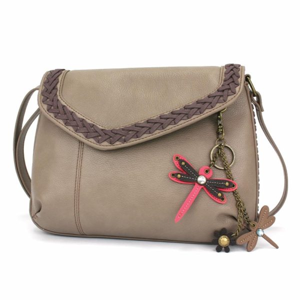 Crossbodies |  Braided Boho Crossbody – Mini Keychain Dragonfly Pink Crossbodies Berry