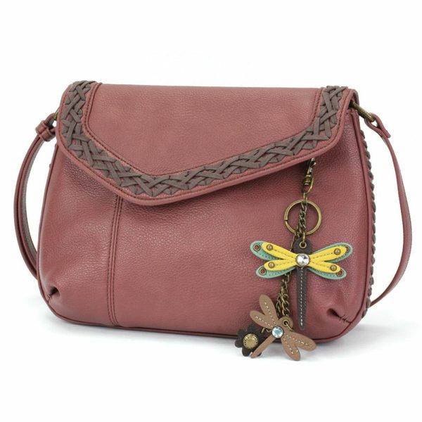 Crossbodies |  Braided Boho Crossbody – Mini Keychain Dragonfly Yellow Crossbodies Berry