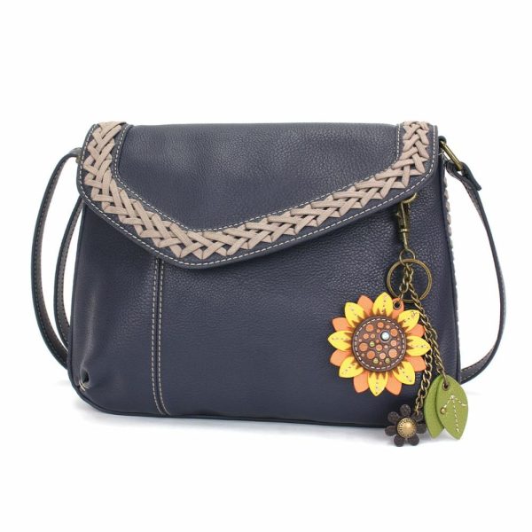 Crossbodies |  Braided Boho Crossbody – Mini Keychain Sunflower Crossbodies Berry