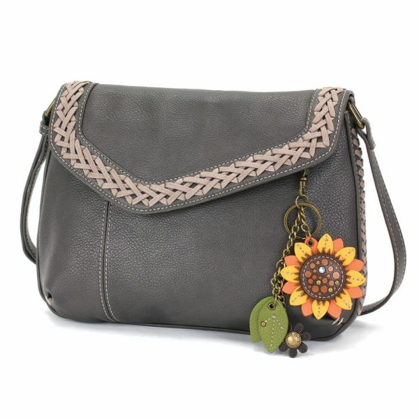 Crossbodies |  Braided Boho Crossbody – Mini Keychain Sunflower Crossbodies Berry