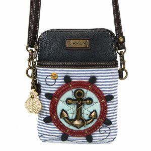 Crossbodies |  Cellphone Xbody – Anchor Crossbodies Blue/White Stripe Approx