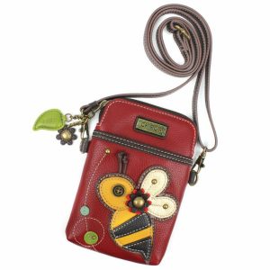 Crossbodies |  Cellphone Xbody – Bee Crossbodies Burgundy Approx