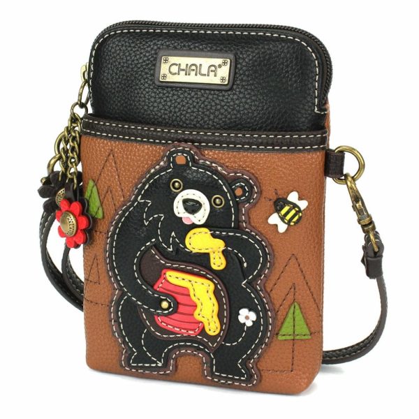 Crossbodies |  Cellphone Xbody – Black Bear Crossbodies Brown Approx