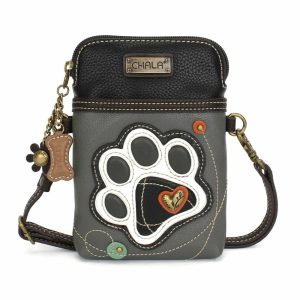 Crossbodies |  Cellphone Xbody – B&W Pawprint Crossbodies Crossbodies