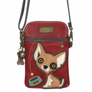 Crossbodies |  Cellphone Xbody – Chihuahua Crossbodies Burgundy Approx