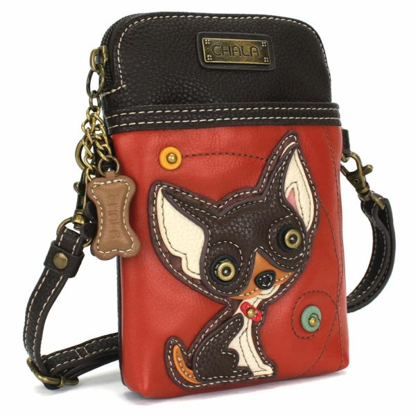 Crossbodies |  Cellphone Xbody – Darkbrown Chihuahua Crossbodies Crossbodies