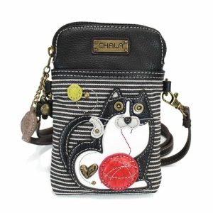 Crossbodies |  Cellphone Xbody – Fat Cat Crossbodies Black Stripe Approx