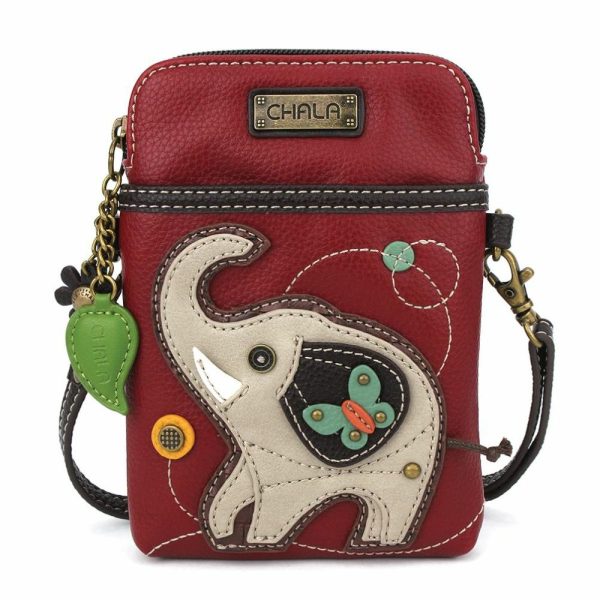 Crossbodies |  Cellphone Xbody – Gray Elephant Crossbodies Burgundy Approx