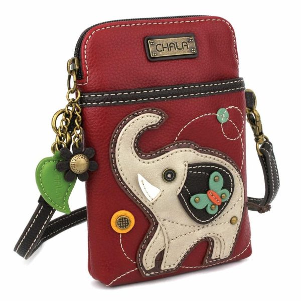 Crossbodies |  Cellphone Xbody – Gray Elephant Crossbodies Burgundy Approx