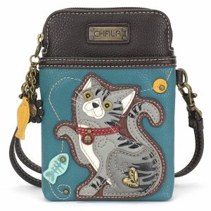 Crossbodies |  Cellphone Xbody – Gray Tabby Cat Crossbodies Crossbodies