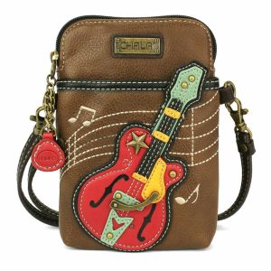 Crossbodies |  Cellphone Xbody – Guitar Crossbodies Brown Approx