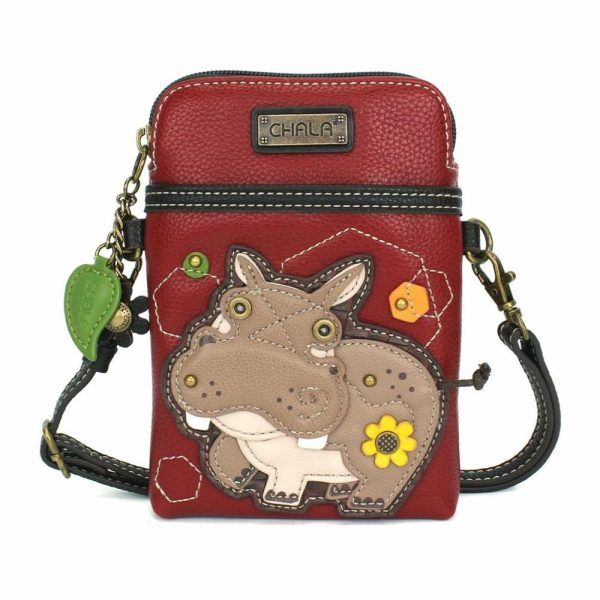 Crossbodies |  Cellphone Xbody – Hippo Crossbodies Burgundy Approx