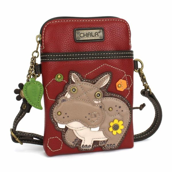 Crossbodies |  Cellphone Xbody – Hippo Crossbodies Burgundy Approx