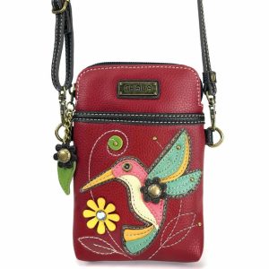 Crossbodies |  Cellphone Xbody – Hummingbird Crossbodies Burgundy Approx