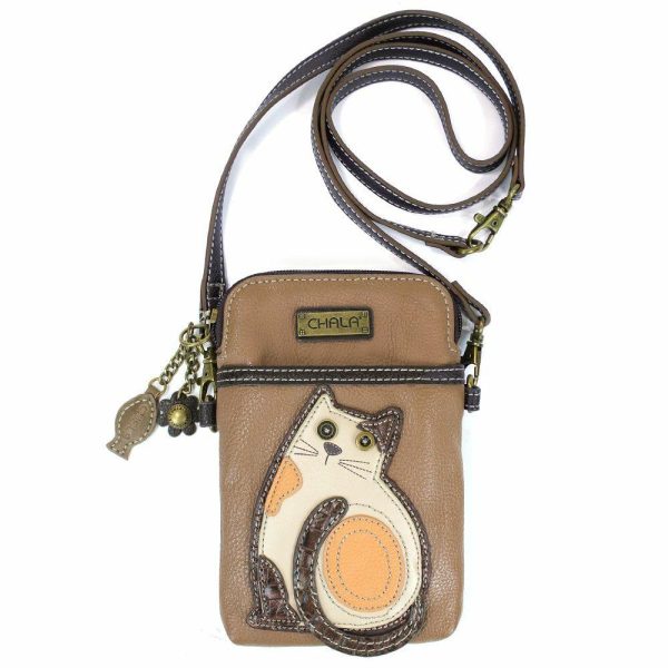 Crossbodies |  Cellphone Xbody – Lazzy Cat Crossbodies Brown Approx