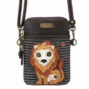 Crossbodies |  Cellphone Xbody – Lion Crossbodies Blue Stripe Approx