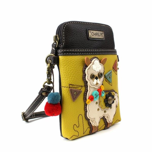 Crossbodies |  Cellphone Xbody – Llama (Mustard) Crossbodies Crossbodies