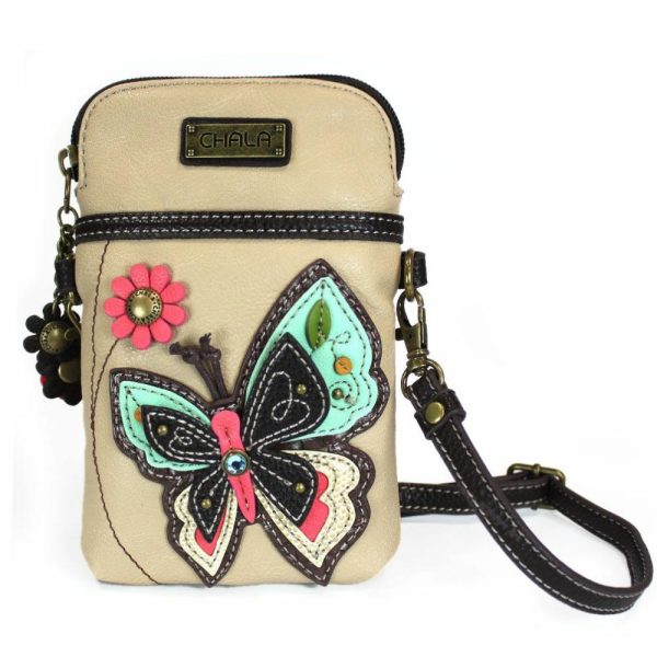 Crossbodies |  Cellphone Xbody – New Butterfly (Ivory) Crossbodies Crossbodies