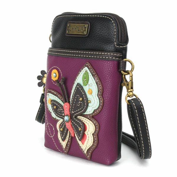 Crossbodies |  Cellphone Xbody – New Butterfly (Purple) Crossbodies Crossbodies