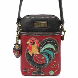 Crossbodies |  Cellphone Xbody – Rooster Crossbodies Burgundy Approx