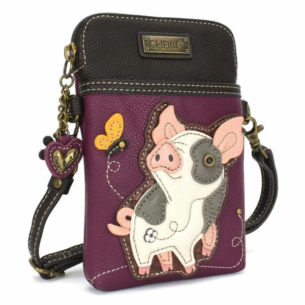 Crossbodies |  Cellphone Xbody – Spotted Pink Pig Crossbodies Crossbodies