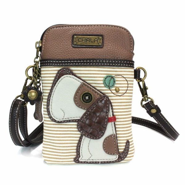 Crossbodies |  Cellphone Xbody – Toffy Dog (Brown Stripe) Crossbodies Brown Stripe Approx