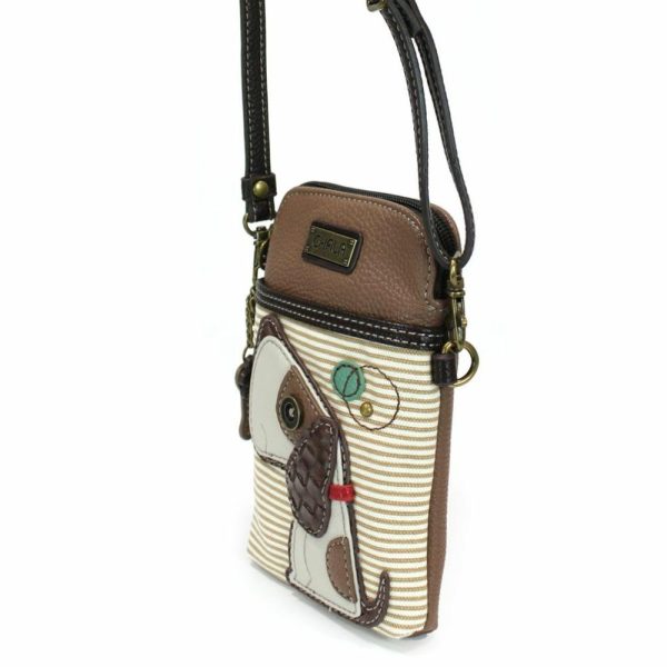 Crossbodies |  Cellphone Xbody – Toffy Dog (Brown Stripe) Crossbodies Brown Stripe Approx